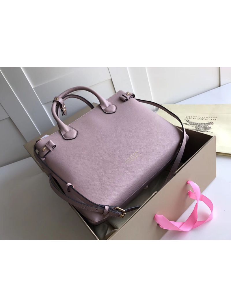 Burberry The Small Banner in Leather and House Check Pale Orchid 