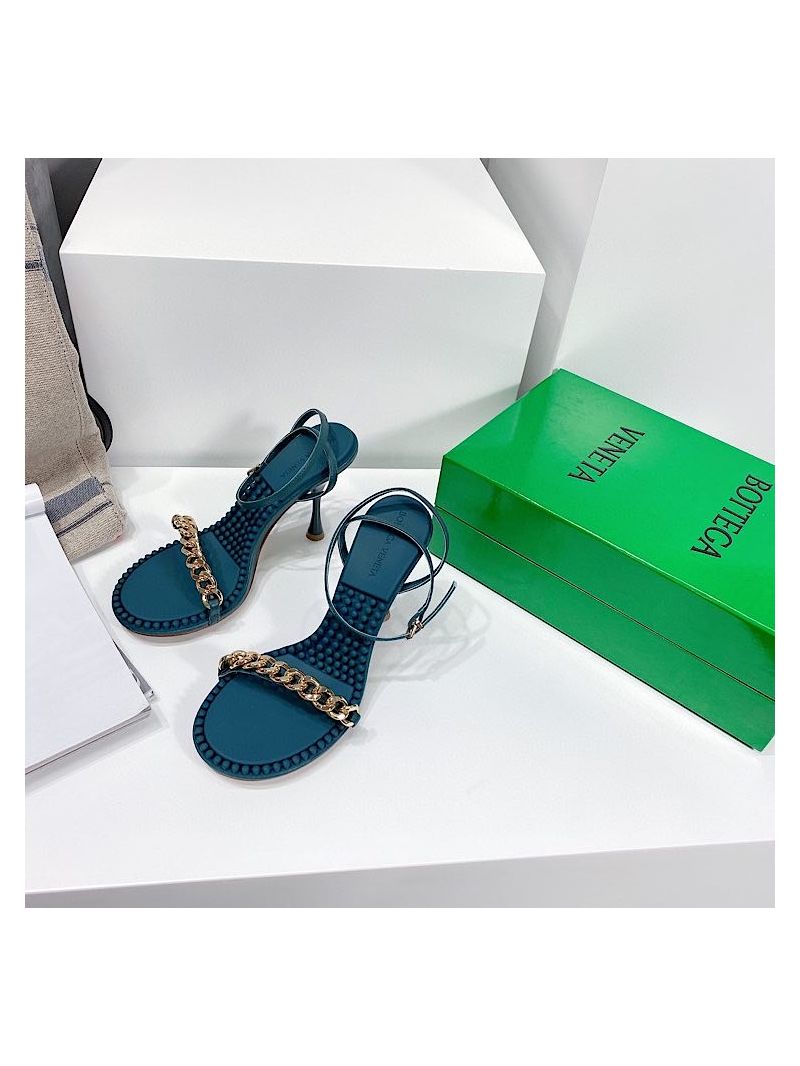 Bottega Veneta BV Dot Leather Sandals 667178 Blue