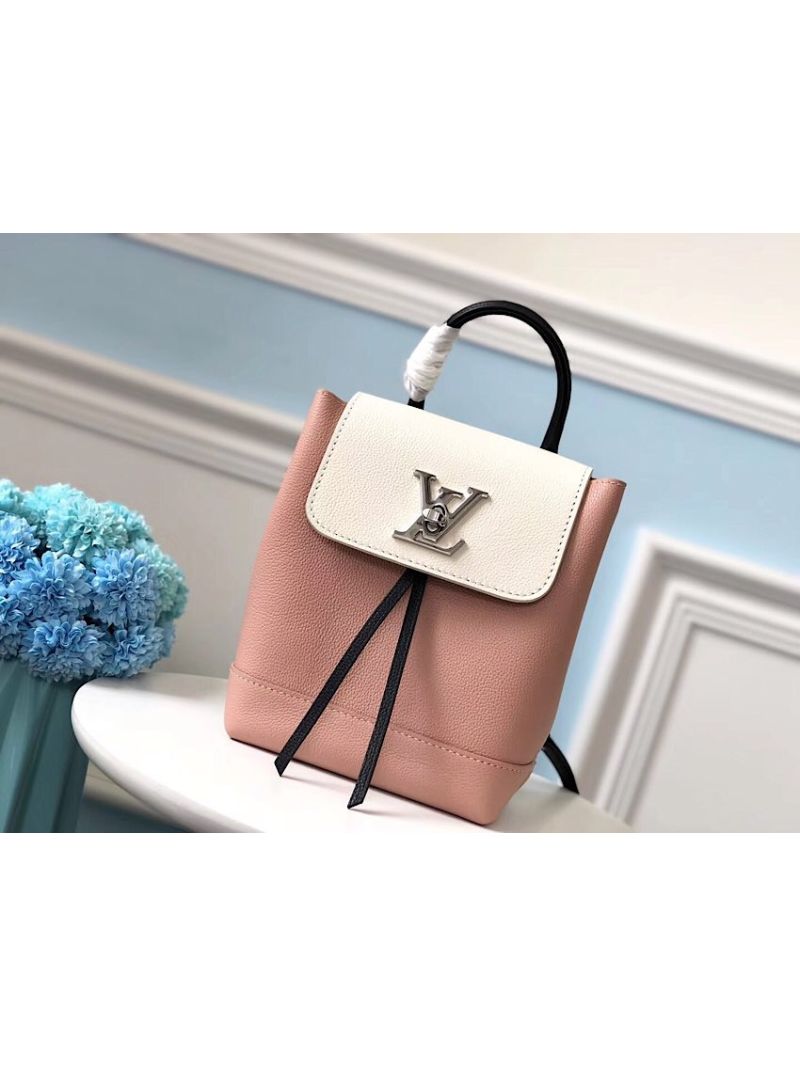 Louis Vuitton LV LockMe Mini Backpack M54573 Rose Ballet Blanc Maito Noir