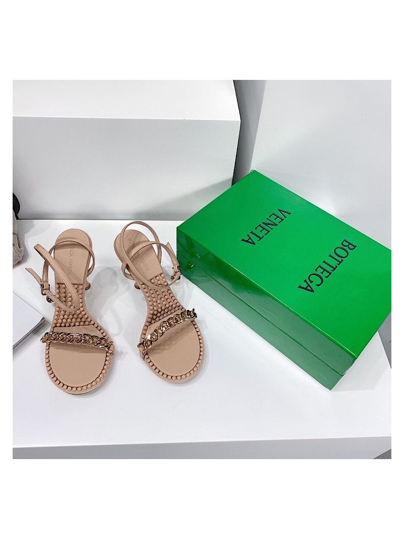 Bottega Veneta BV Dot Leather Sandals 667178 Nude