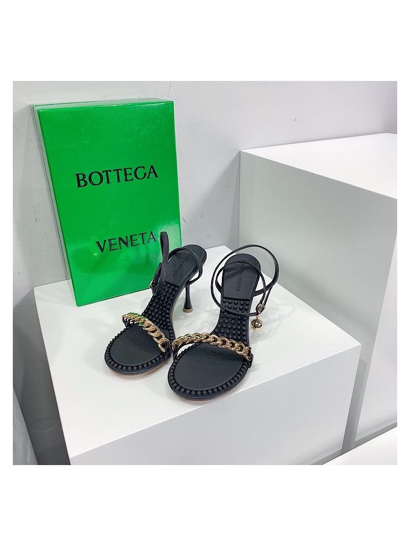 Bottega Veneta BV Dot Leather Sandals 667178 Black