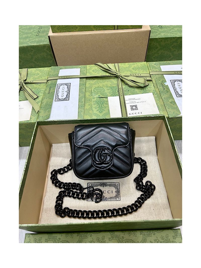 Gucci GG Marmont Matelassé Belt Bag 739599 Black