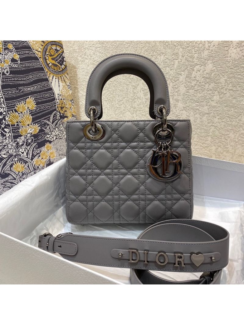 Lady Dior My ABCdior Bag Steel Grey Cannage Lambskin with Ruthenium-Finish M0538