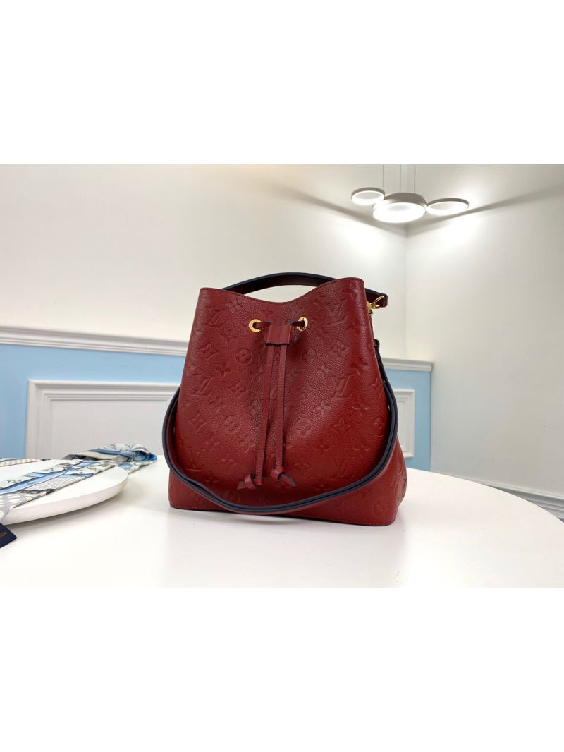 Louis Vuitton LV NeoNoe Mm Monogram Empreinte Leather M45256 Red