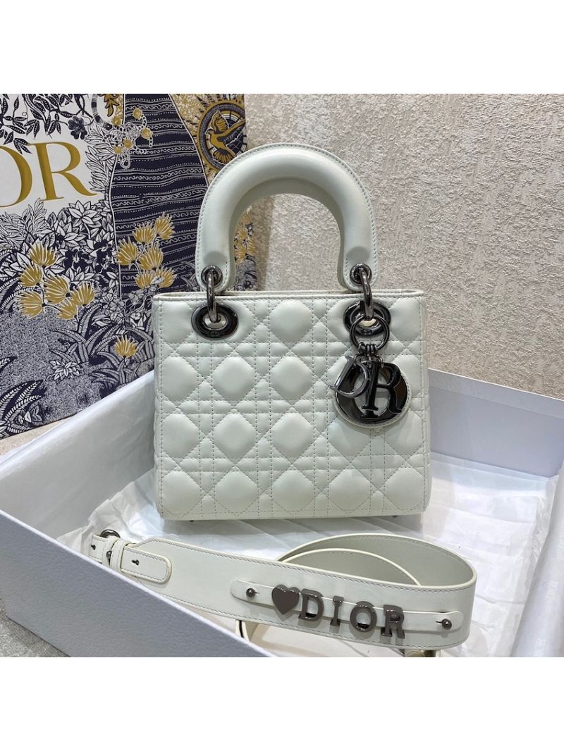 Lady Dior My ABCdior Bag Latte Cannage Lambskin with Ruthenium-Finish M0538