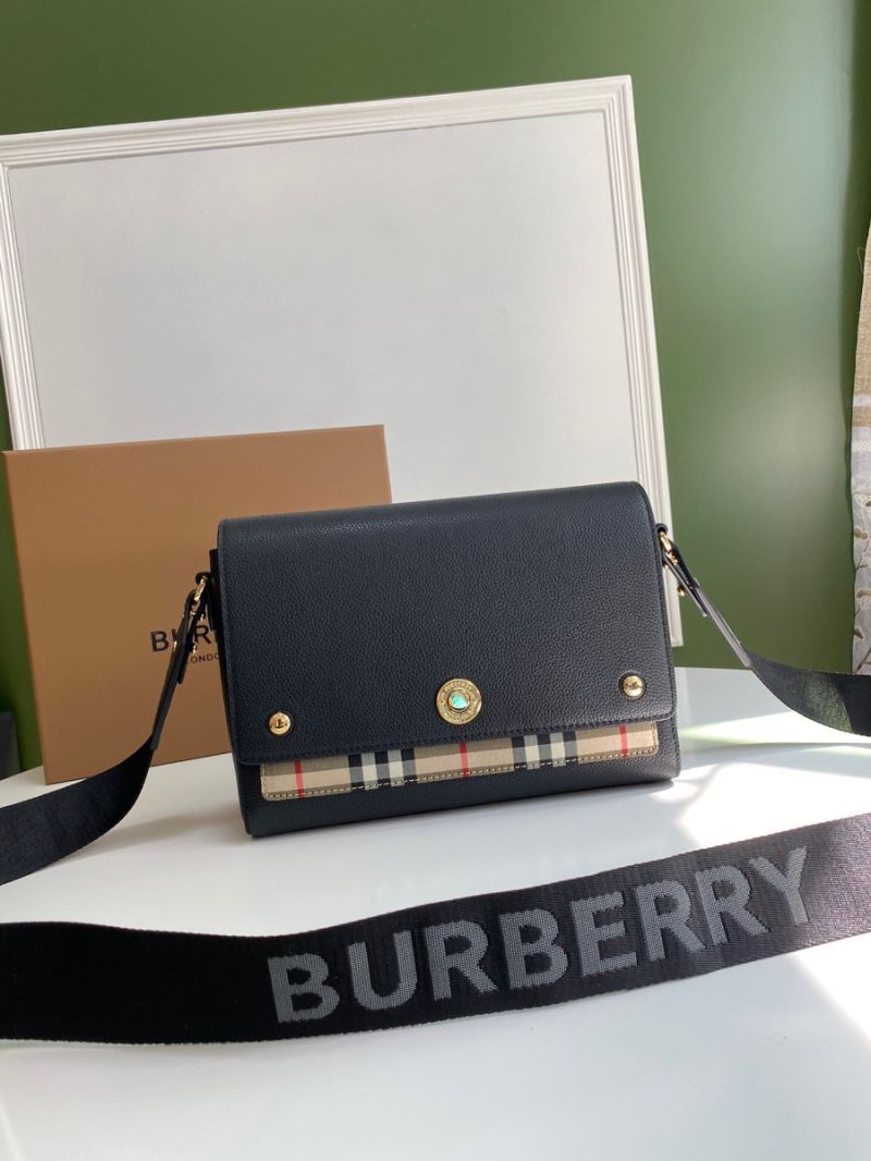 Burberry Leather and Vintage Check Note Crossbody Bag 80211111 Black