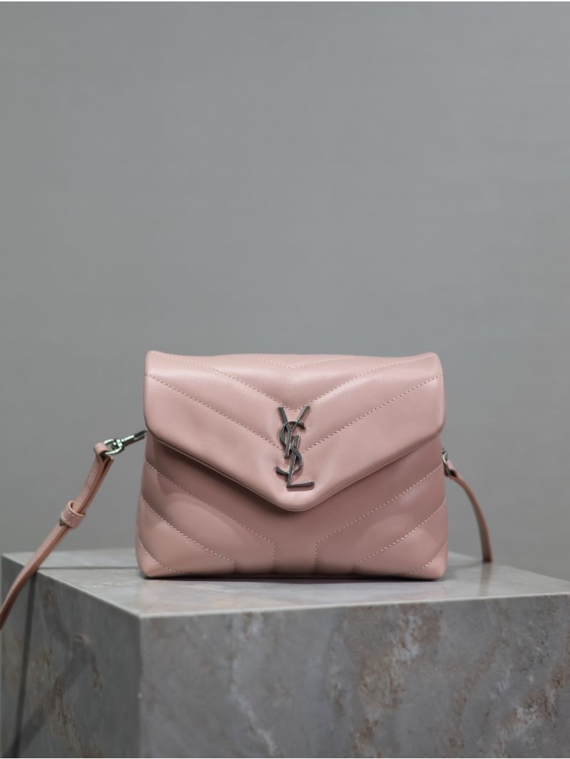 Yves Saint Laurent YSL Loulou Toy Bag In Matelassé "Y" Leather 467072 Light Pink