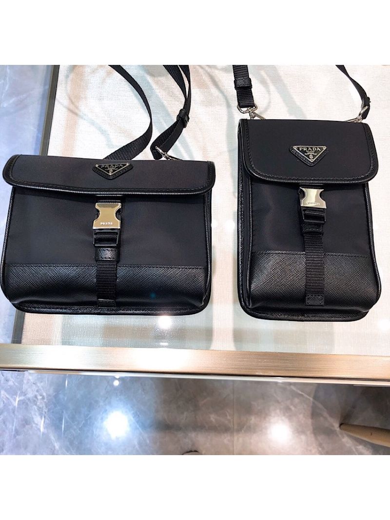Prada Nylon and Saffiano Leather Cellphone Case 2ZH109 Black