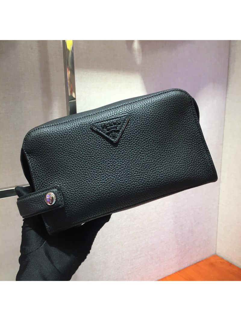 Prada Leather Clutch 2VF027 Black