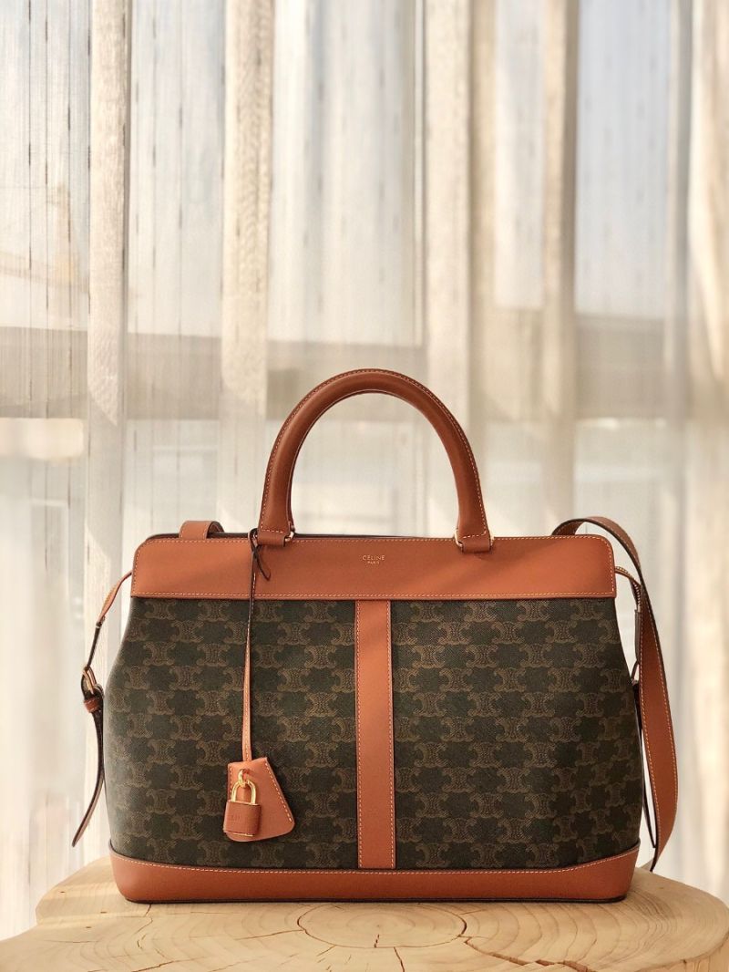 Celine Medium Cabas De France Bag In in Triomphe Canvas 192663 Brown