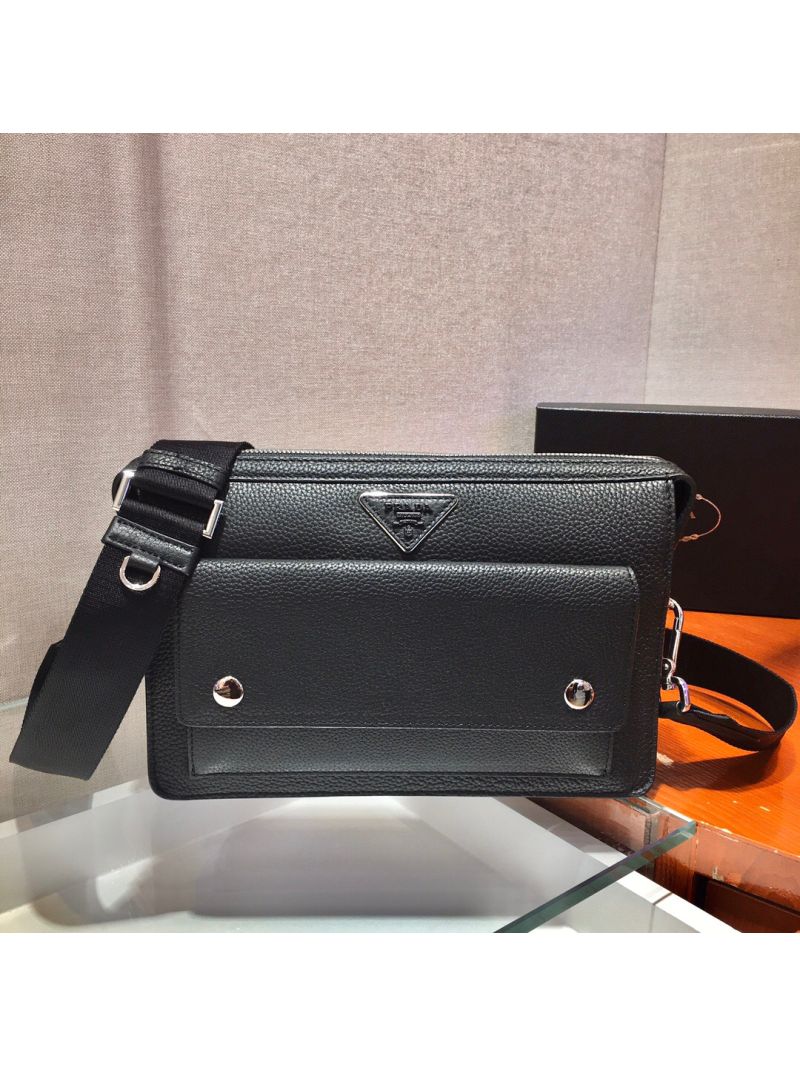 Prada Leather Cross-Body Bag 2VH091 Black