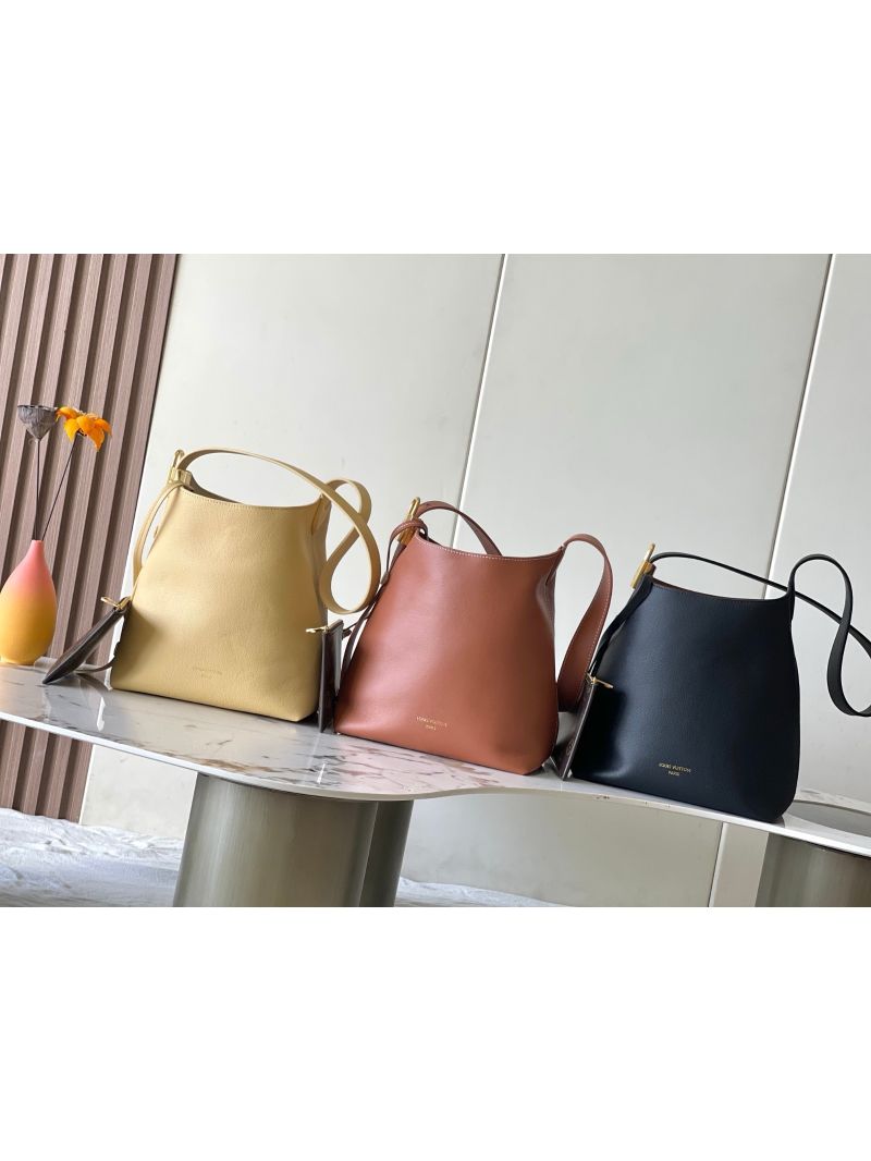 Louis Vuitton LV Low Key Hobo PM M25352 Grained Calfskin Cognac