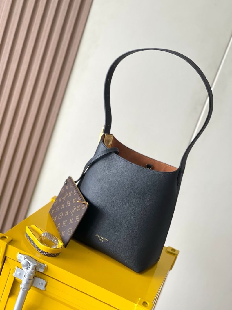 Louis Vuitton LV Low Key Hobo PM M25352 Grained Calfskin Black