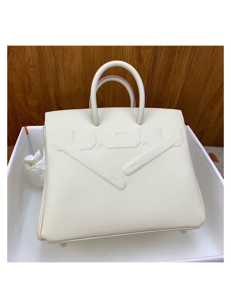 Hermes Birkin Shadow Bag 25 35 Swift Leather Craie (Limited Edition)
