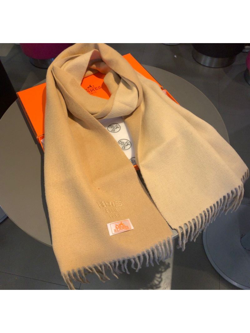 Hermes Double Face Cashmere Stole Beige