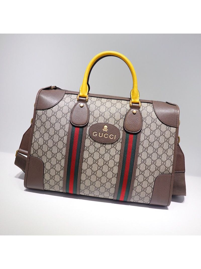 Gucci Soft GG Supreme duffle bag with Web 459311 brown