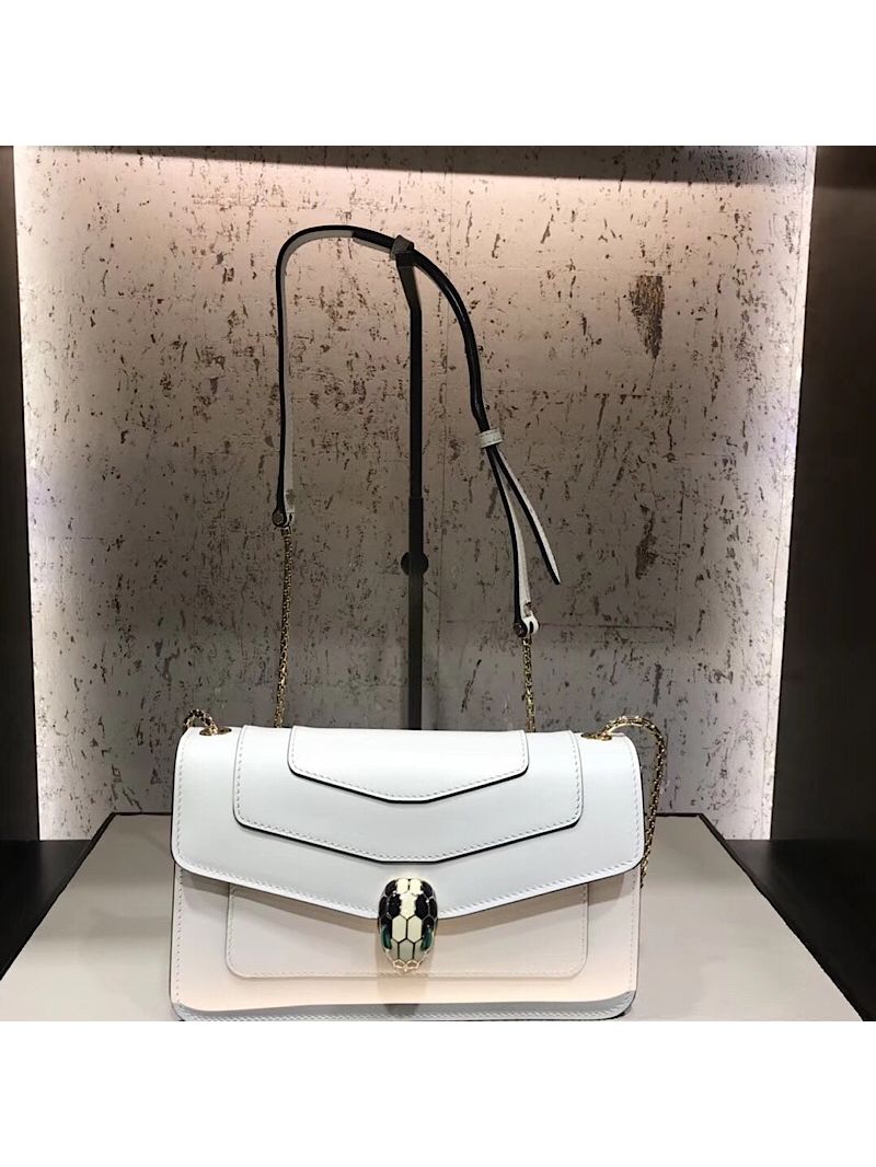Bvlgari Serpenti Forever Flap Cover Bag 280177 White