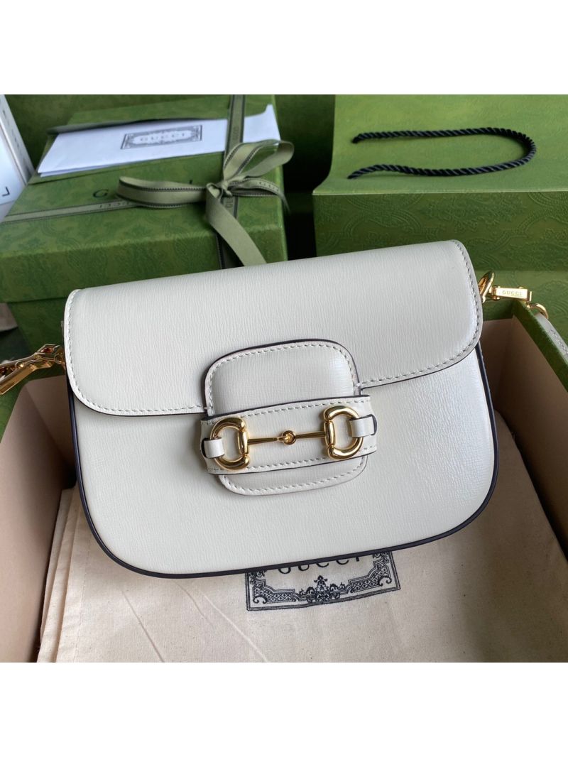 Gucci Horsebit 1955 mini bag in white leather