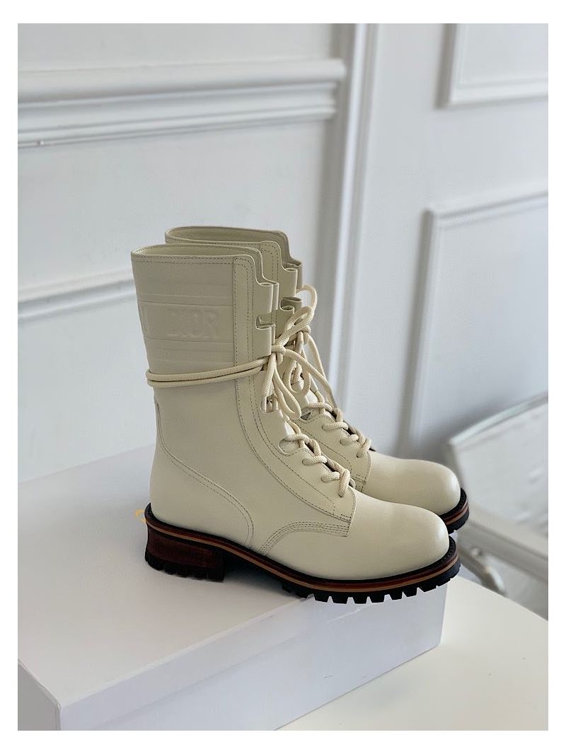 Dior Quest Boots in Calfskin Leather KDI668 White