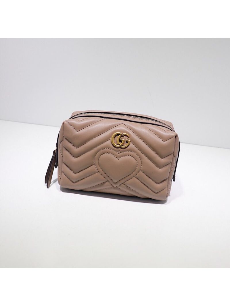 Gucci Marmont Matelasse Leather Cosmetic Bag 476165 Nude