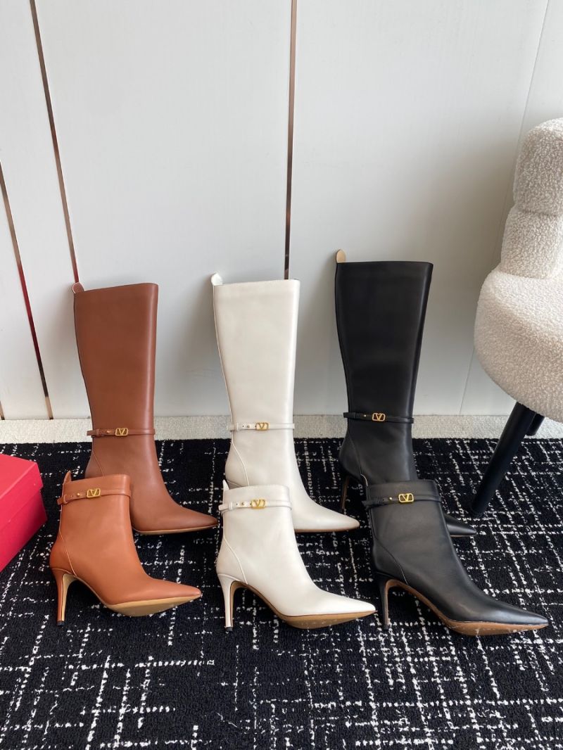 Valentino Garavani Tan-Go Boot In Calfskin Leather 80mm 1W0S0FP6 Black