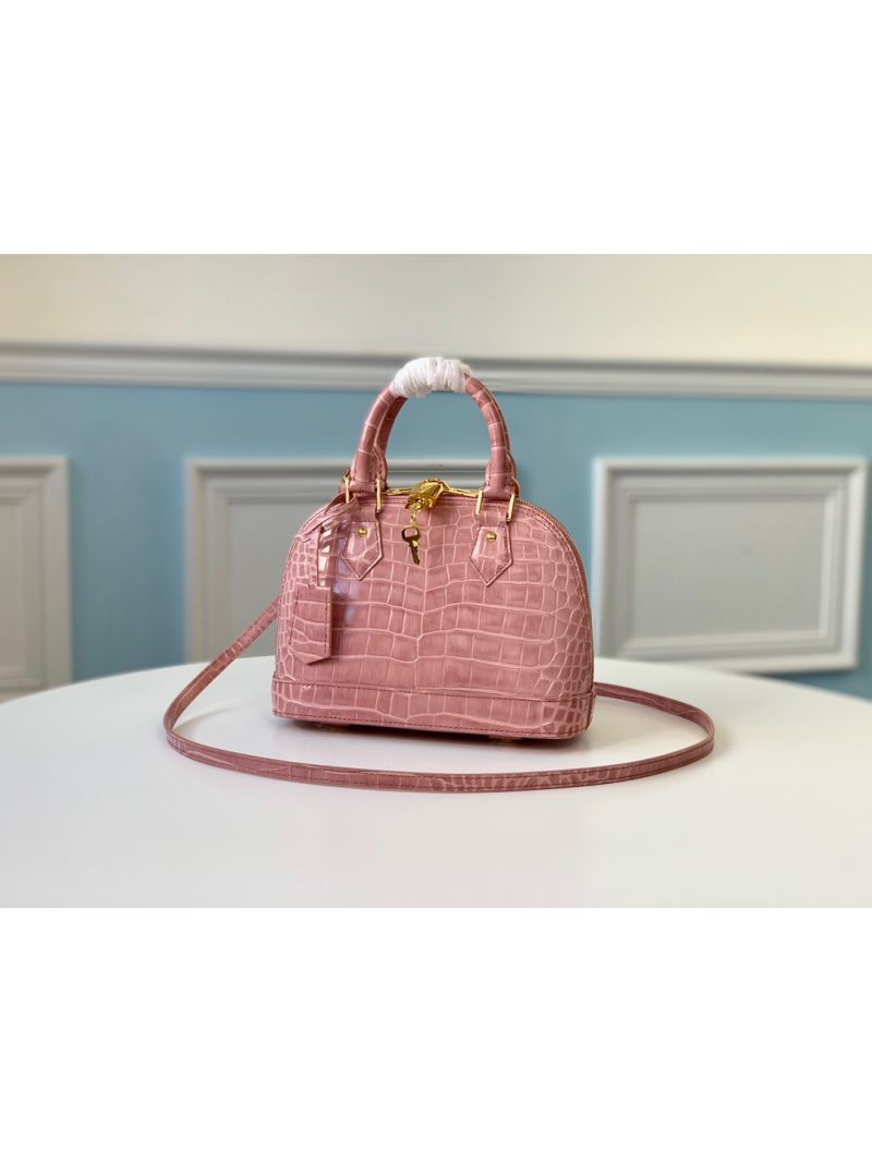 Louis Vuitton LV Alma with Exotic Crocodile Leather N90897 Dusty Pink