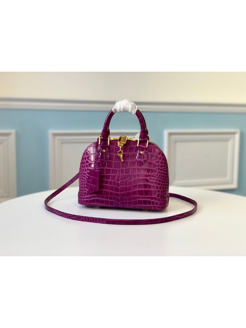 Louis Vuitton LV Alma with Exotic Crocodile Leather N90897 Purplish