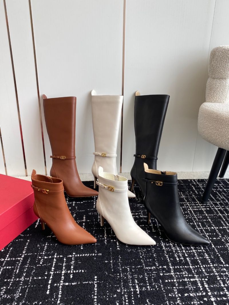 Valentino Garavani Tan-Go Ankle Boot In Calfskin Leather 80mm 1W0S0FP5 Brown