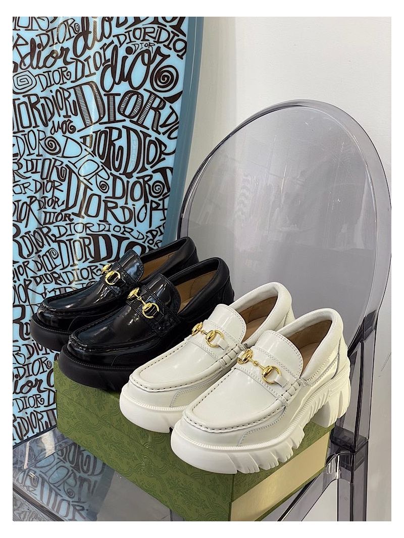 Gucci Women's Loafer With Horsebit 656869 White