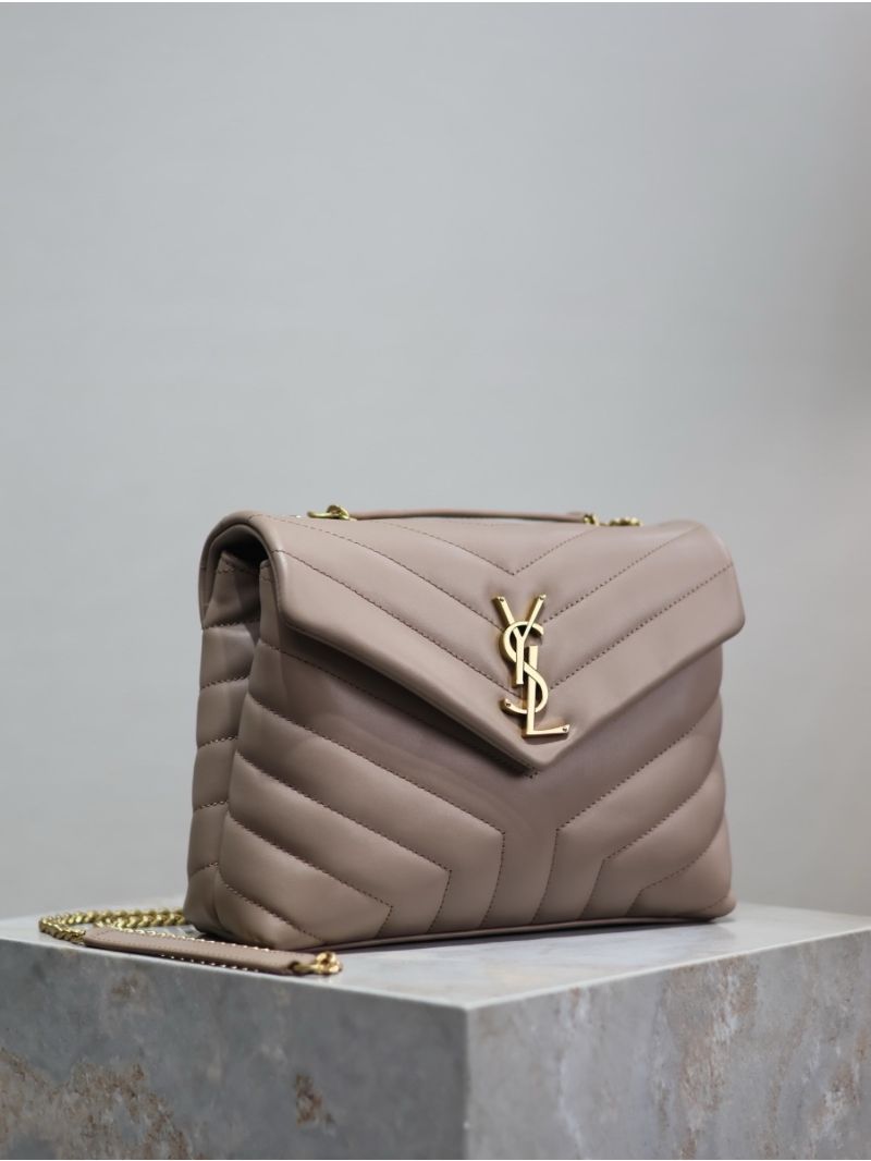 Yves Saint Laurent YSL Loulou Small In Matelassé “Y” Leather 494699 Powder Pink