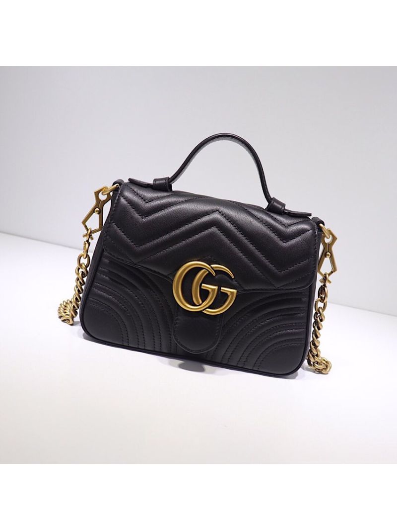Gucci GG Marmont Mini Top Handle Bag 547260 Black