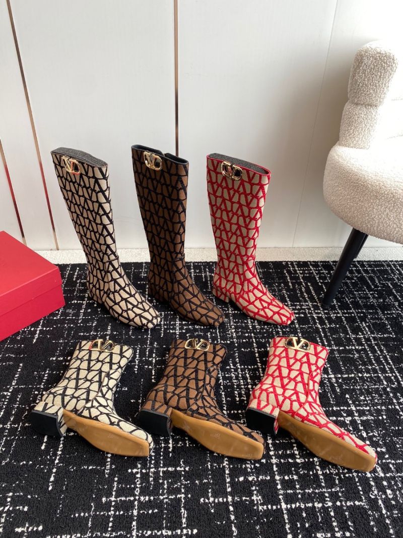 Valentino VLogo Type Boot In Toile Iconographe 30mm 2W2S0FT Black