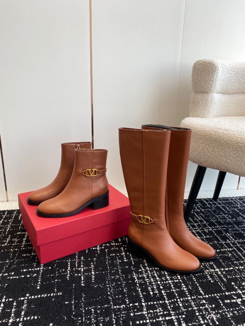 Valentino Vlogo Signature Calfskin Boot 30mm 3W2S0CT2 Brown