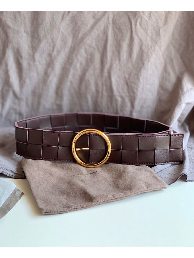 Bottega Veneta BV Wide Belt 6cm In Intrecciato Nappa Fondente