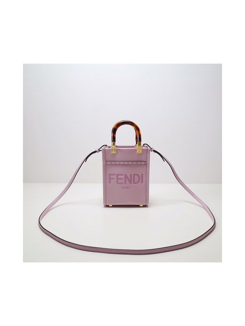 Fendi Mini Sunshine Shopper Pink leather mini bag 8BS051