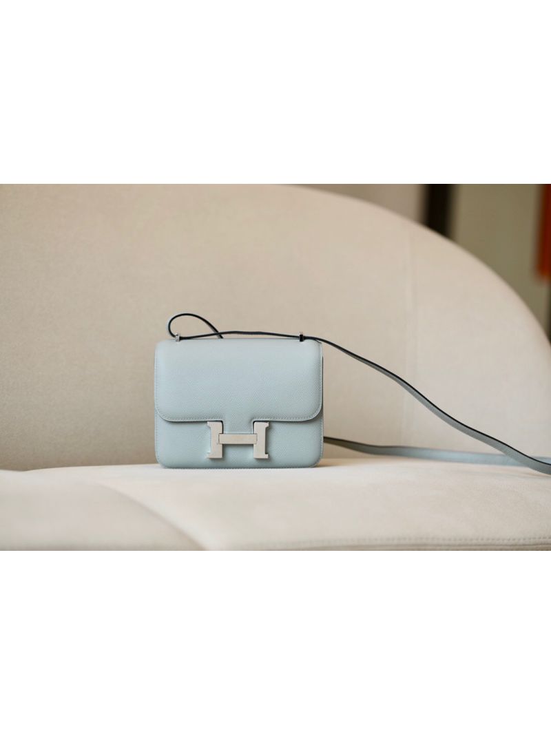 Hermes Constance U2 Blue Zephyr Epsom leather crossbody bag