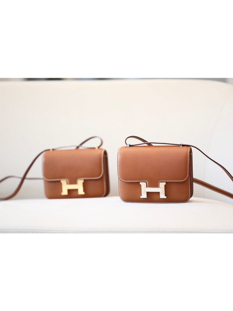 Hermes Constance Bag in Fauve Barenia Leather 