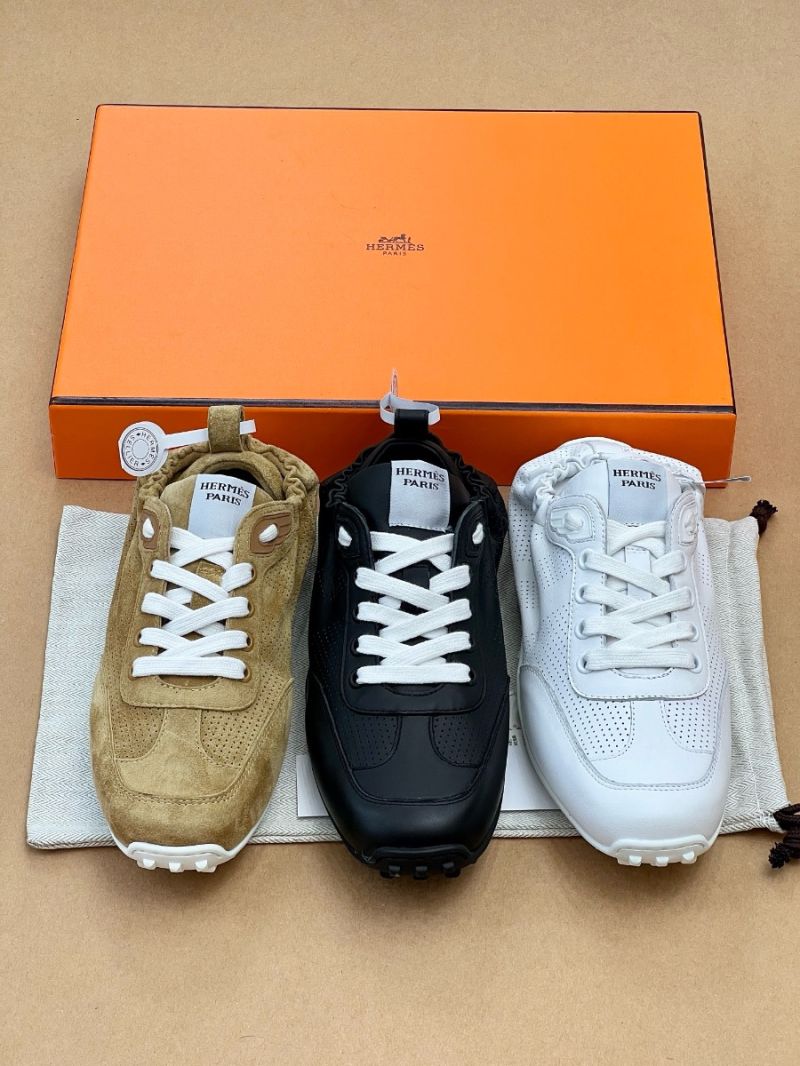 Hermès Men Female In Sneaker in Perforated Supple Calfskin with Medor Studs H241193Z Tan