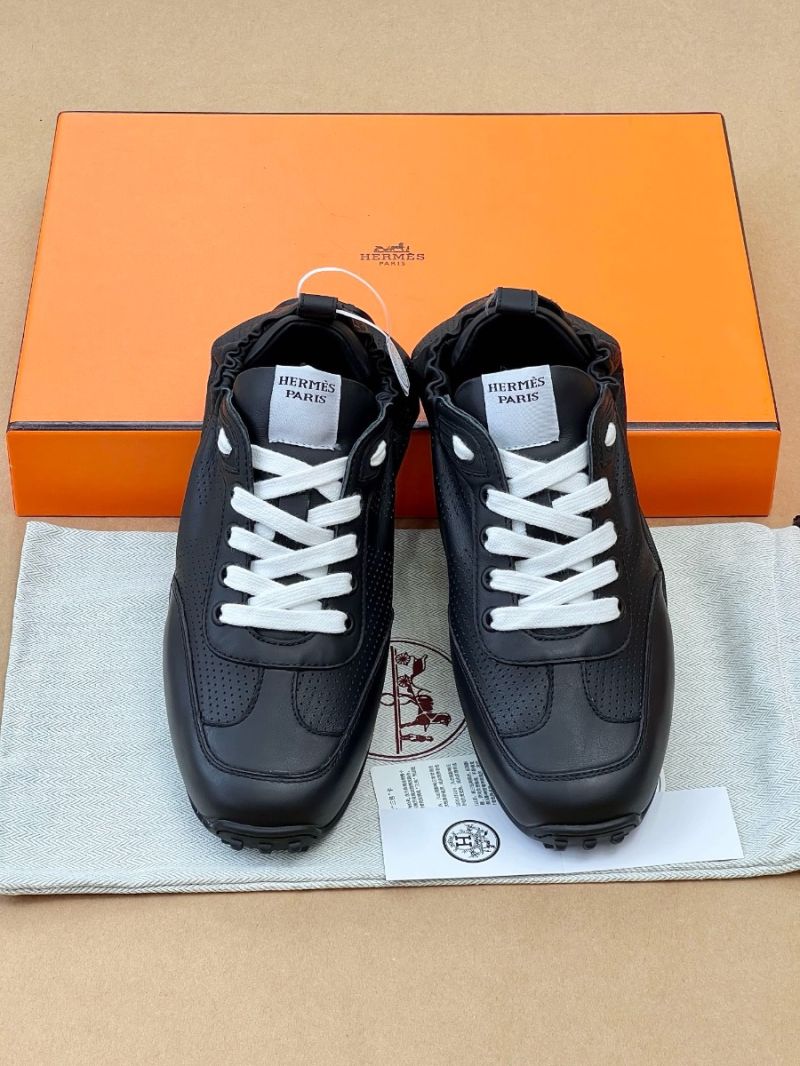 Hermès Men Female In Sneaker in Perforated Supple Calfskin with Medor Studs H241193Z Black