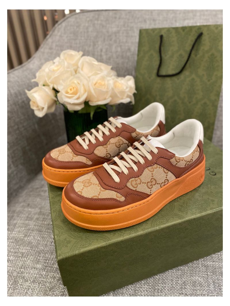 Gucci Men Female GG Sneaker With Web 670408 Brown