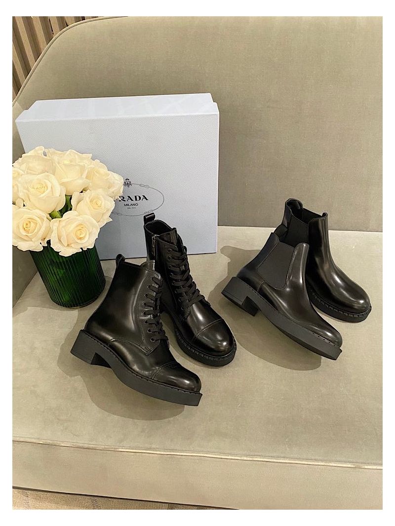 Prada Brushed Calf Leather Booties 1T251M