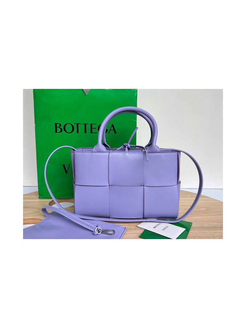 Bottega Veneta BV Mini Arco Tote Bag Mini Intreccio Lambskin Leather 709337 Wisteria