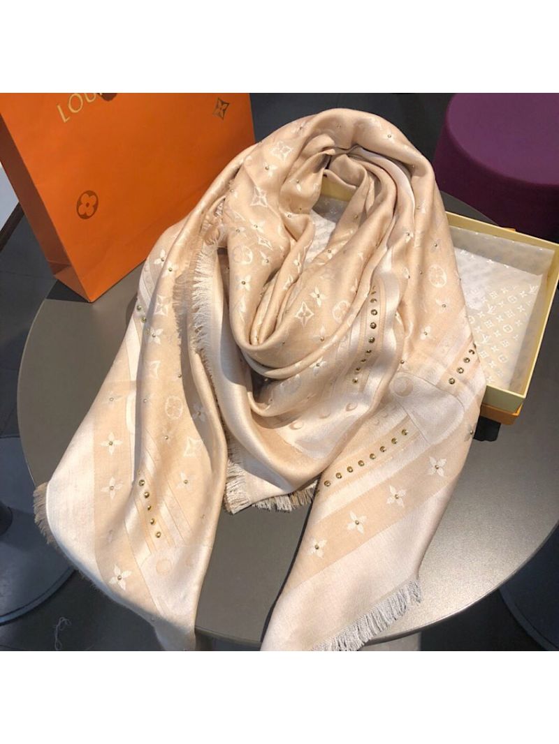 Louis Vuitton LV Studdy Denim Monogram Shawl M73699 Beige