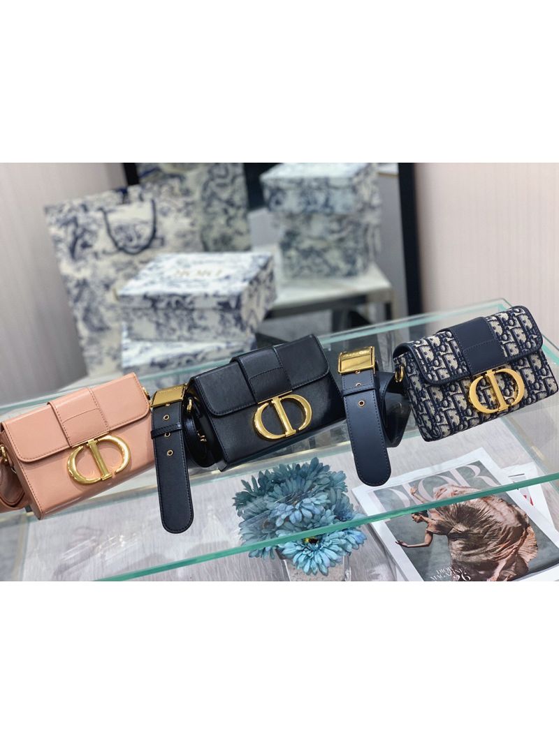 Dior 30 Montaigne Lambskin Box Bag M9204 in Black