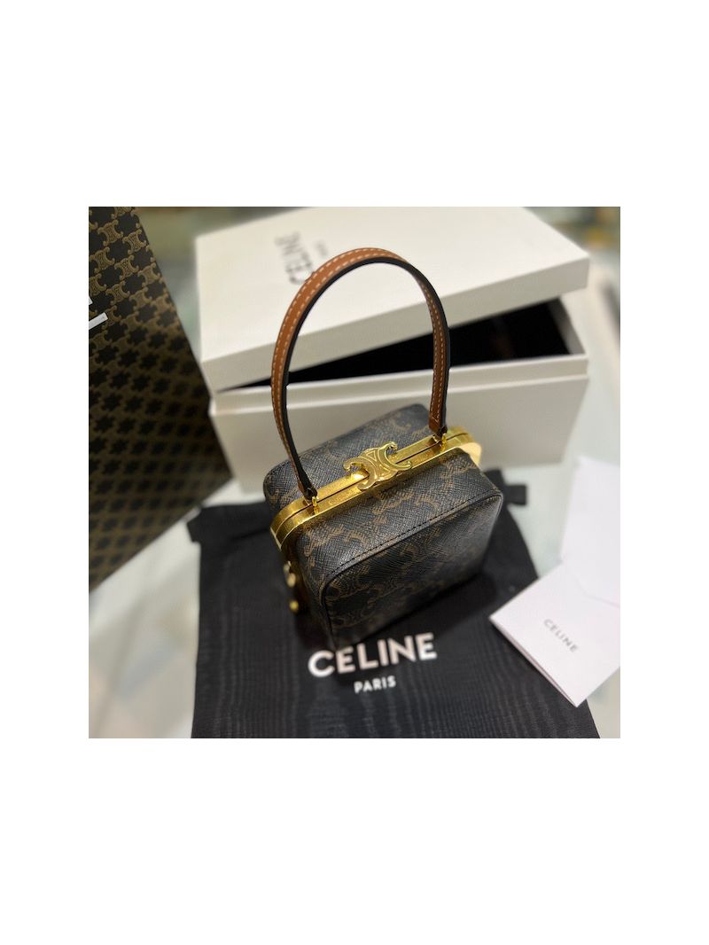 Celine Triomphe Minaudiere In Canvas 197243 Tan