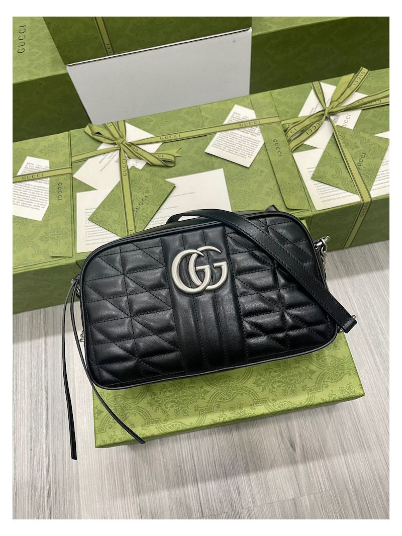 Gucci Aria GG Marmont small shoulder bag 447632 Black