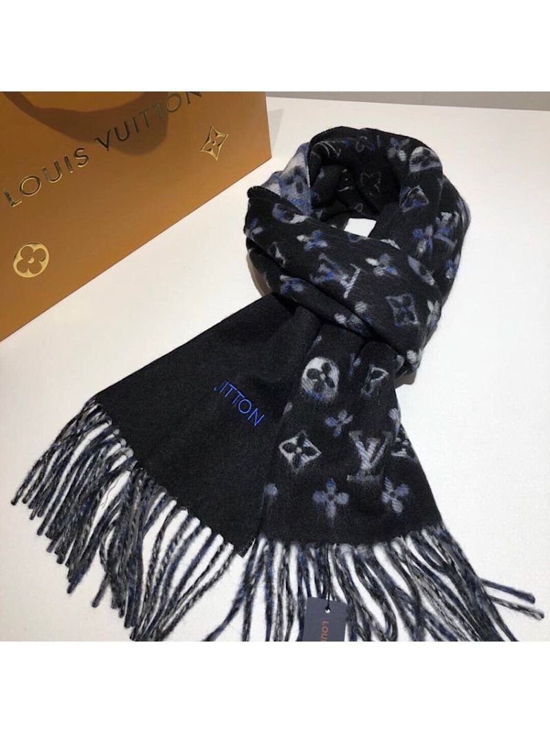 Louis Vuitton LV Monogram Gradient Tartan City Scarf M71346 Blue