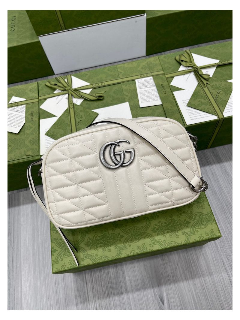 Gucci Aria GG Marmont small shoulder bag 447632 White