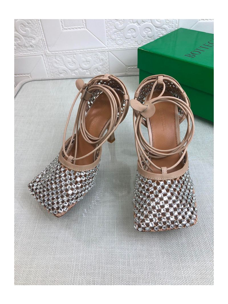 Bottega Veneta BV Sparkle Stretch Rhinestone Mesh 667206 Nude