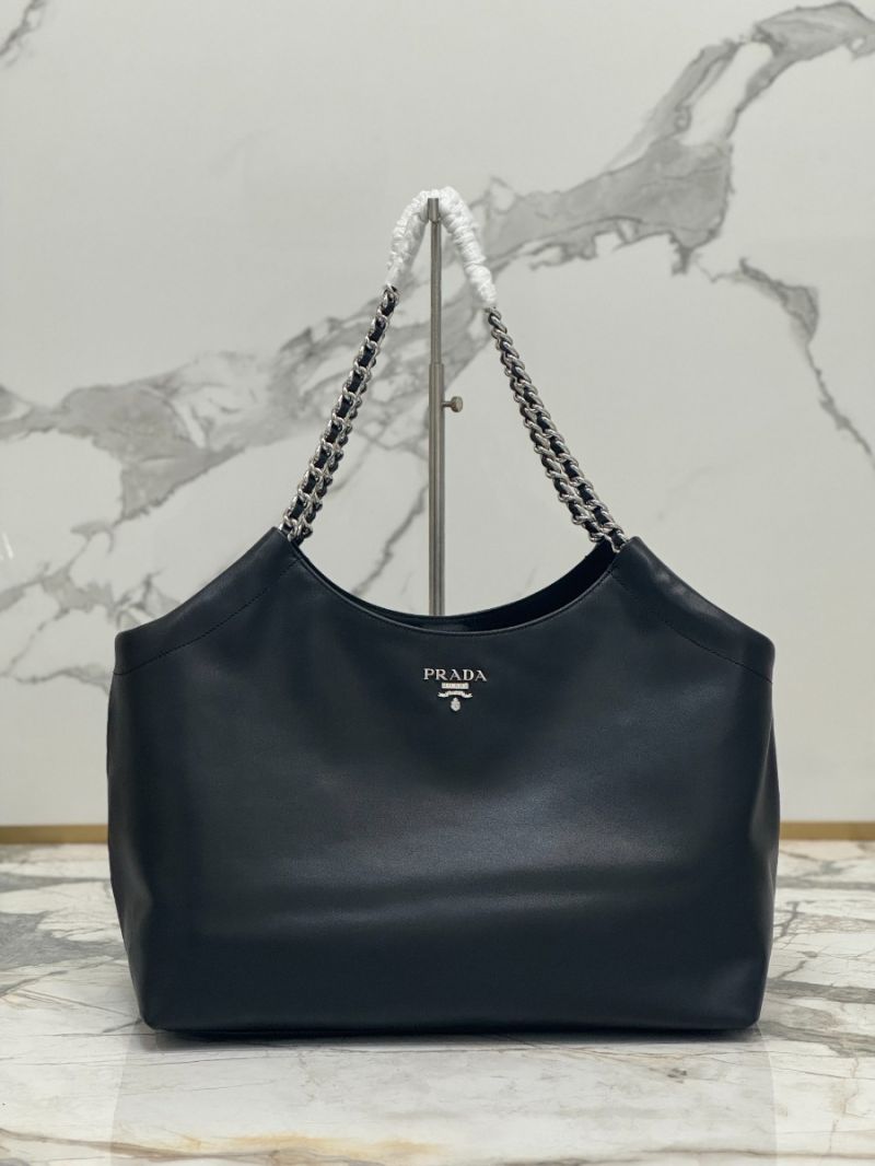 Prada Vintage Calfskin Hobo Shoulder Chain Bag 1BA638